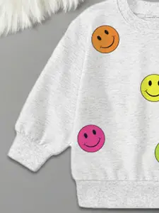 FOREVER FRIDAY Girls Graphic Printed Pure Cotton Sweatshirt