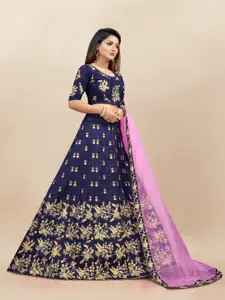 A TO Z CART Embroidered Semi-Stitched Lehenga & Unstitched Blouse With Dupatta