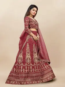 A TO Z CART Embroidered Thread Work Semi-Stitched Lehenga & Unstitched Blouse With Dupatta