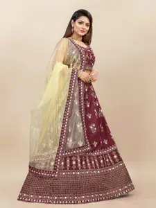 A TO Z CART Embroidered Thread Work Semi-Stitched Lehenga & Unstitched Blouse With Dupatta