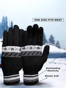 LOOM LEGACY Men Patterned Acrylic Winter Gloves