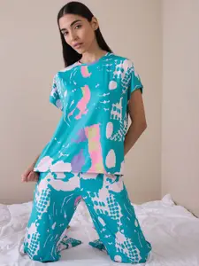 Sweet Dreams Women Abstract Printed Night suit