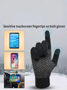 LOOM LEGACY Men Patterned Acrylic Winter Gloves