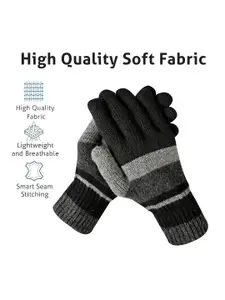 LOOM LEGACY Men Striped Acrylic Winter Gloves
