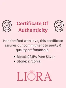 LIORA 925 Silver Jewellery Sterling Silver Rhodium-Plated CZ Studded Pendant With Chain