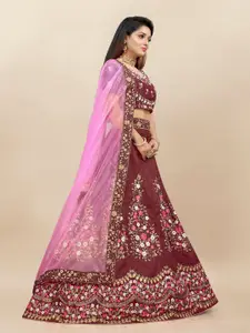 A TO Z CART Embroidered Thread Work Semi-Stitched Lehenga & Unstitched Blouse With Dupatta