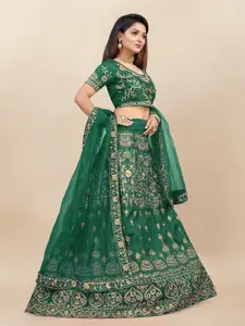 A TO Z CART Embroidered Thread Work Semi-Stitched Lehenga & Unstitched Blouse With Dupatta