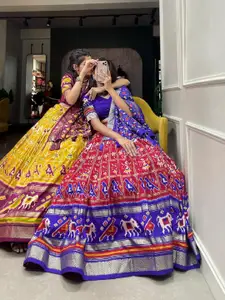 BAESD Printed Semi-Stitched Lehenga & Unstitched Blouse With Dupatta