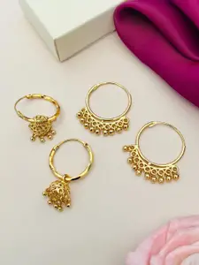 ABDESIGNS Set Of 2 Gold-Plated Huggies Classic Hoop Earrings