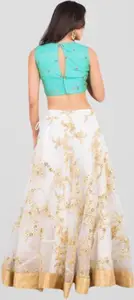 BAESD Embellished Thread Work Semi-Stitched Lehenga & Unstitched Blouse With Dupatta