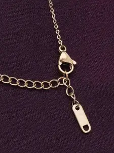 PALMONAS 18K Gold-Plated Sun Shaped Stainless Steel Pendant With Chain