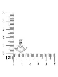 Taraash 92.5 Sterling Silver Silver-Plated Cubic Zirconia Heart-Shaped Pendant