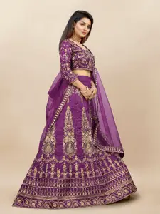 A TO Z CART Embroidered Thread Work Semi-Stitched Lehenga & Unstitched Blouse With Dupatta