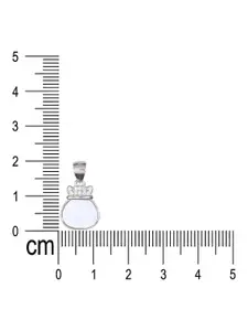 Taraash 925 Sterling Silver Silver-Plated CZ Studded Pendant With Chain