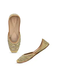 Anouk Women Embellished Ethnic Slip-On Mojaris Flats