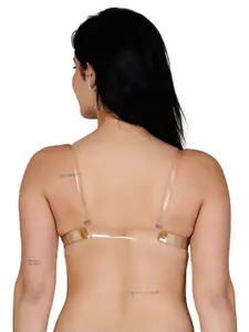 LACYLUXE Cotton Medium Coverage Underwired Transparent Back Lightly Padded T-shirt Bra