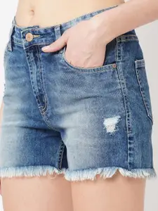 The Roadster Lifestyle Co. Women Mid Rise Denim Shorts