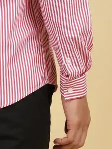 Allen Solly Men Slim Fit Spread Collar Vertical Striped Cotton Formal Shirt