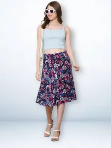 Jinfo Women Floral Printed Flared Skirt