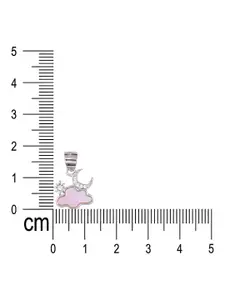 Taraash Silver Plated Cubic Zirconia Studded Pendant With Chain