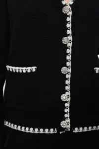 Trendyol Woven Design V-Neck Acrylic Cardigan And Skirt