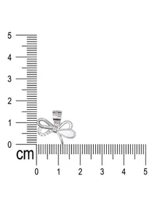 Taraash 925 Sterling Silver, Silver Plated Cubic Zirconia Studded Bow Pendant With Chain