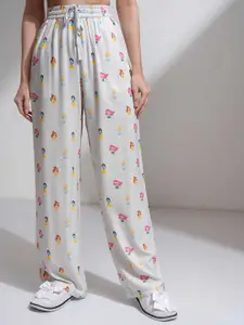 Tokyo Talkies Cartoon Characters Printed Lapel Collar Shirt With Pyjamas Night Suits