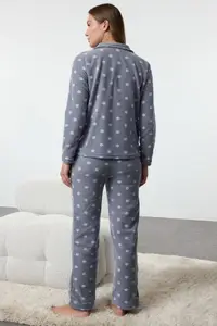 Trendyol Women Printed Lapel Collar Night Suit