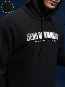 HIGHLANDER Men Superman Oversized Drop Shoulder Hoodie Sweatshirt