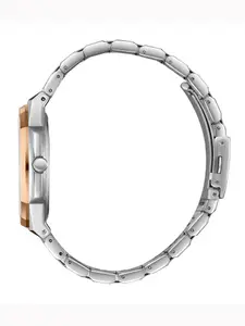 Lee Cooper Men Brass Dial & Stainless Steel Bracelet Style Straps Analogue Multi Function Watch LC08047.550