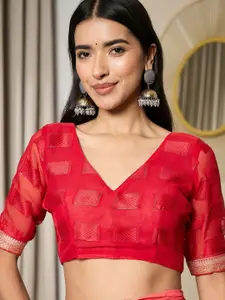 Saree mall Striped Poly Georgette Ready to Wear Sarees