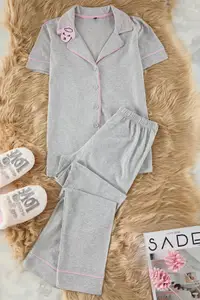 Trendyol Women Lapel Collar Night suit