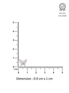 KAI JEWEL Rhodium-Plated 92.5 Sterling Silver CZ-Studded Butterfly Shaped Studs Earrings