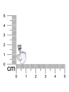 Taraash 925 Steling Silver-Plated Cubic Zirconia Footprint-Shaped Pendant With Chain