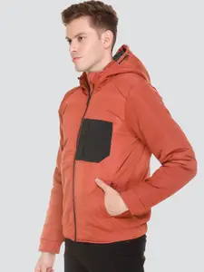 The Roadster Lifestyle Co. Men Hooded Solid Casual Lightweight Bomber Jacket