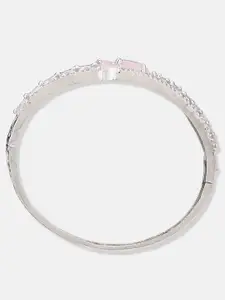 ATIBELLE Silver-Plated Cubic Zirconia Bangle-Style Bracelet