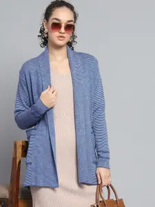 Monte Carlo Women Striped Woollen Front-Open