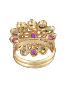 Voylla Gold Opulence Kusuma Temple Ring