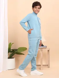 Sweet Dreams Boys Printed Mock Collar Mid-Rise Tracksuit