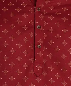 Anouk Red and Pink Ethnic Motifs Printed Mandarin Collar Straight Kurta