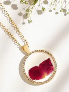 EVERSTYLISH Bloom And Blush Anti-Tarnish Circular Shaped Pendants with Chains