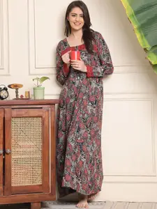 Claura Printed Maxi Nightdress