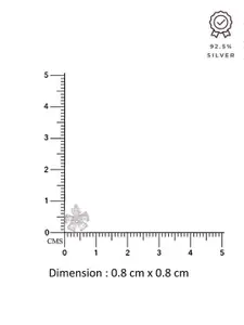 KAI JEWEL 92.5 Sterling Silver Rhodium-Plated Cubic Zirconia Floral Minimalistic Studs