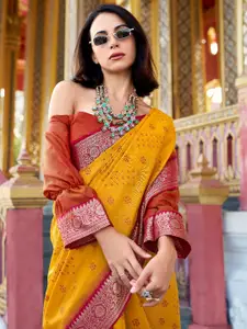 Mitera Woven Design Zari Silk Blend Tussar Saree