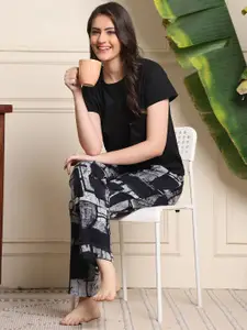 Boston Club Women Printed Night suit