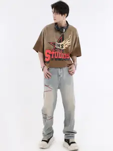 StyleCast x Revolte Men Clean Look Relaxed Fit Mid-Rise Light Fade Jeans