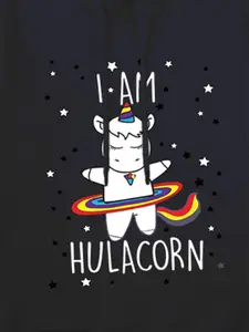 FOREVER FRIDAY Girls Printed Pure Cotton Hooded Sweatshirt