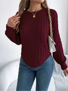 StyleCast x Revolte Women Cable Knit Pullover Sweater