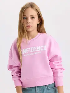 DeFacto Girls Typography Printed Pullover