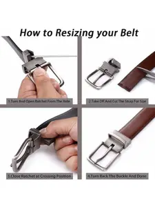 Provogue Men Textured Reversible Formal Belt